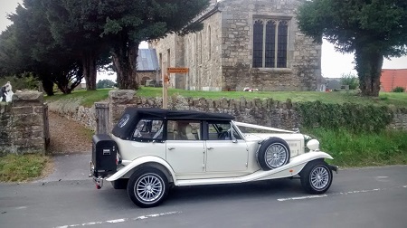 Wedding car Goodmanham Church, East Yorkshire